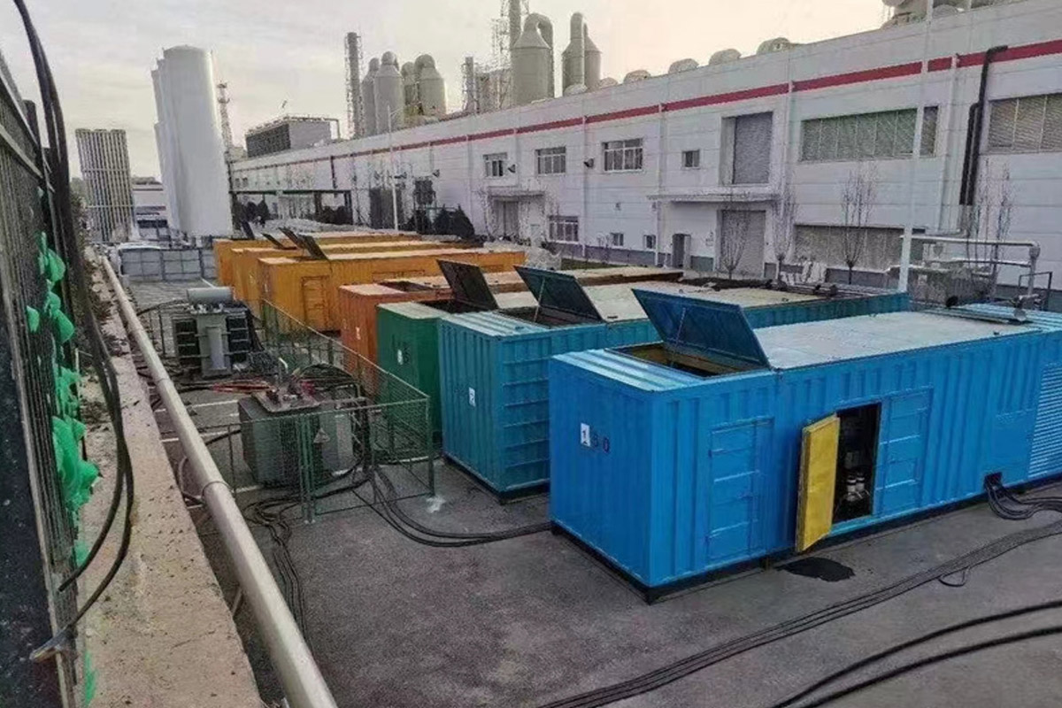 周矶管理区发电机租赁施工现场